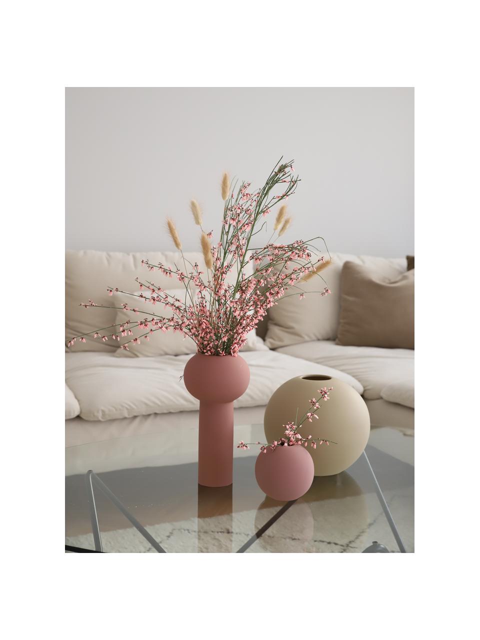 Handgefertigte Kugel-Vase Ball in Altrosa, Keramik, Altrosa, Ø 20 x H 20 cm