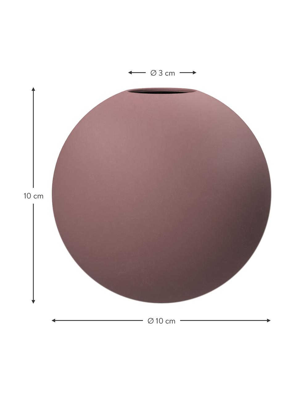 Handgemaakte bolvormige vaas Ball in oudroze, Keramiek, Oudroze, Ø 20 x H 20 cm