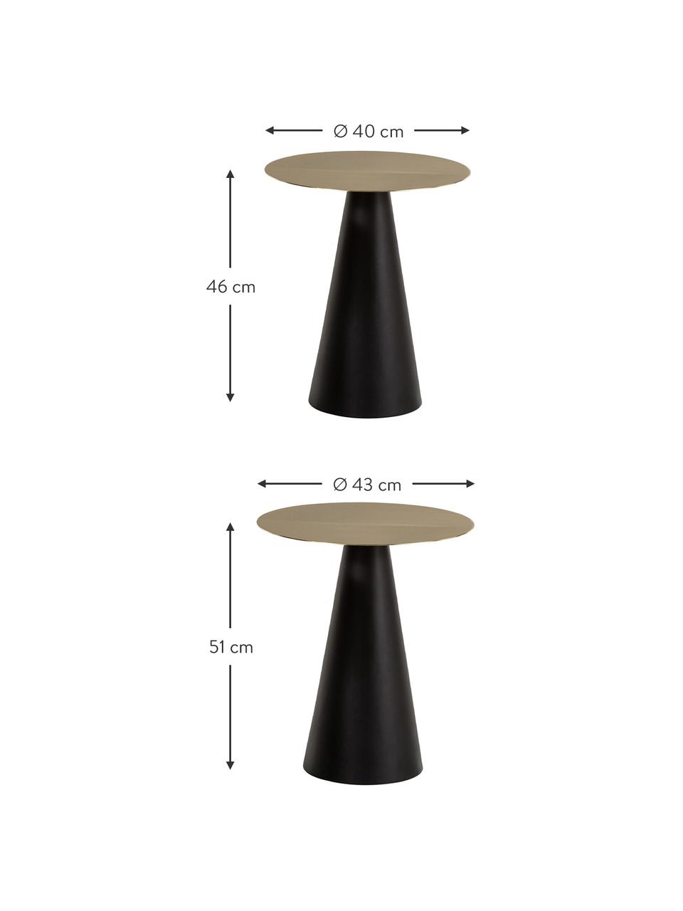 Beistelltisch-Set Zelda aus Metall, 2-tlg., Goldfarben, Schwarz, Set mit verschiedenen Größen