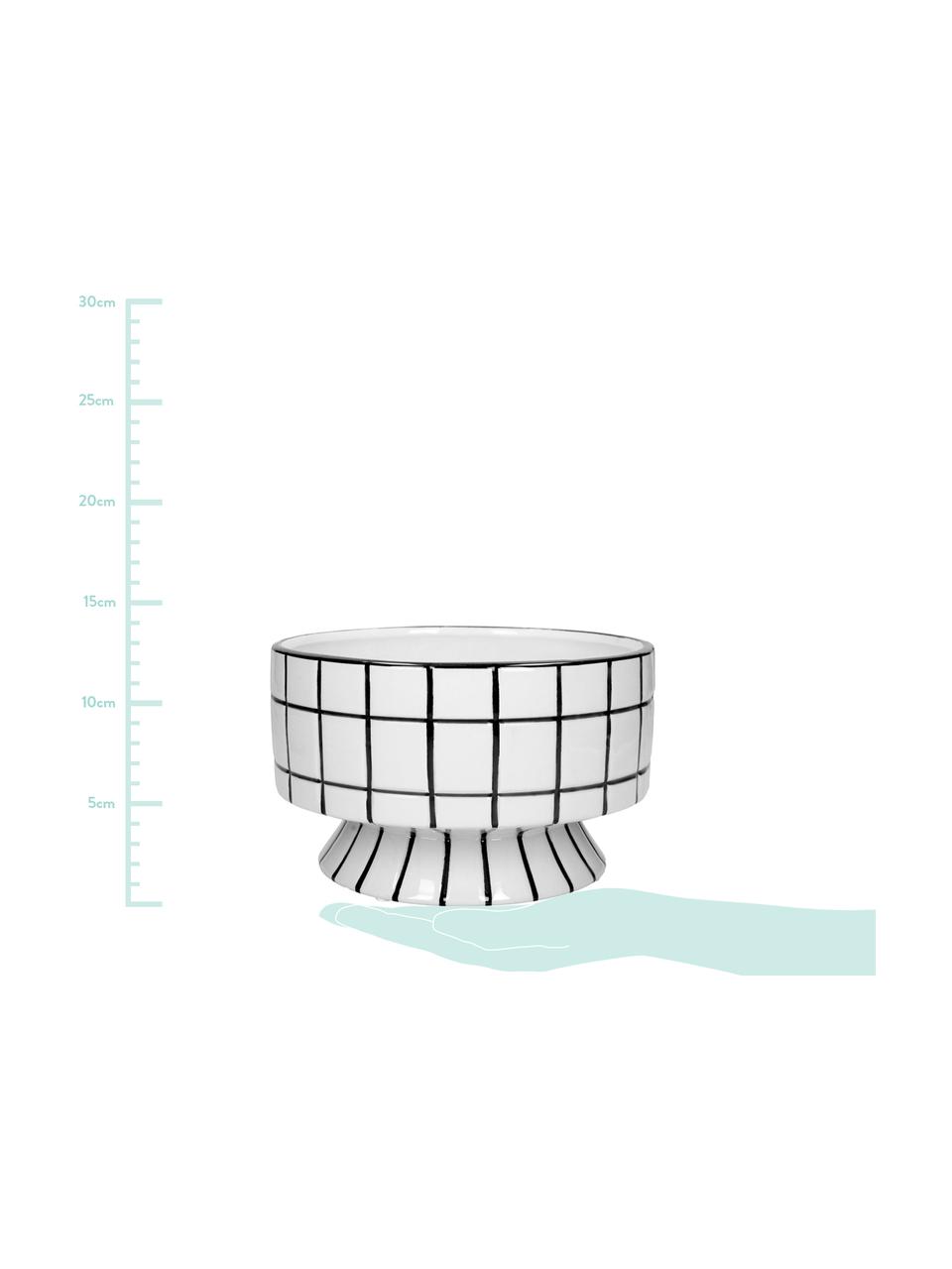 Ciotola decorativa Poplar, Gres, Bianco, nero, Ø 20 x Alt. 12 cm