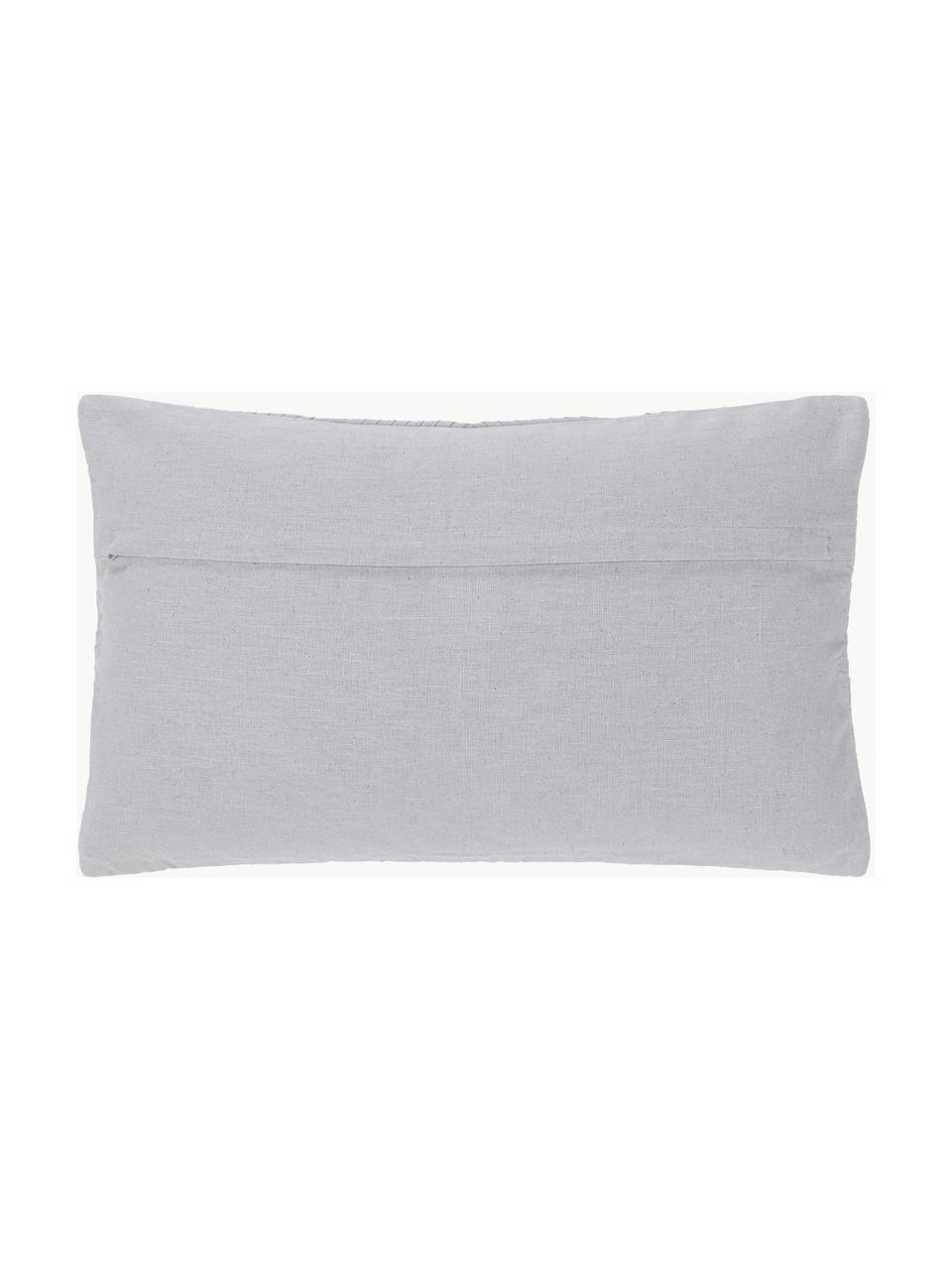 Housse de coussin en lin grise rectangulaire Maya, 51 % lin, 49 % coton, Gris, larg. 30 x long. 50 cm