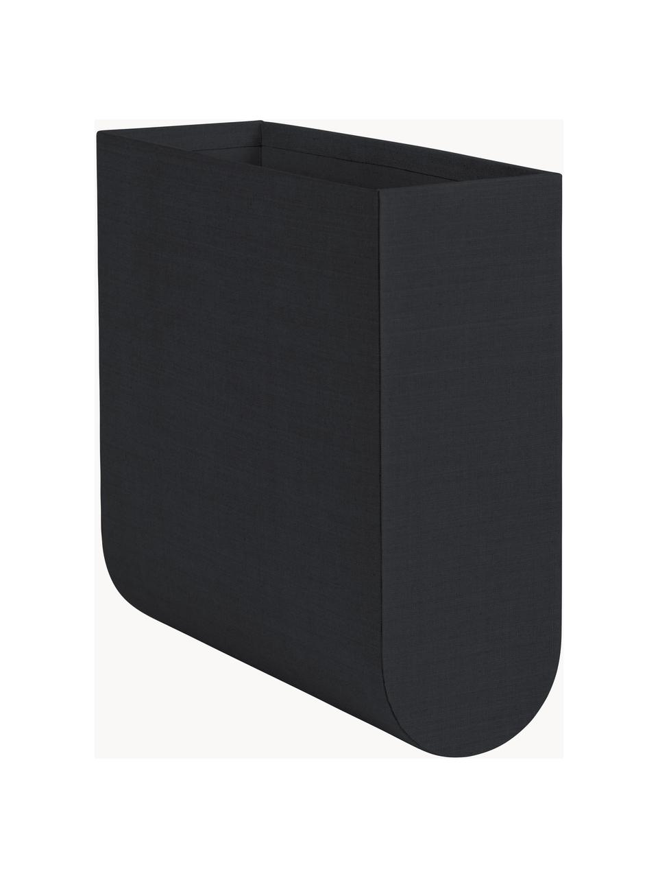 Caja artesanal Curved, An 12 cm, Funda: 100% algodón, Estructura: cartón, Negro, An 12 x Al 33 cm
