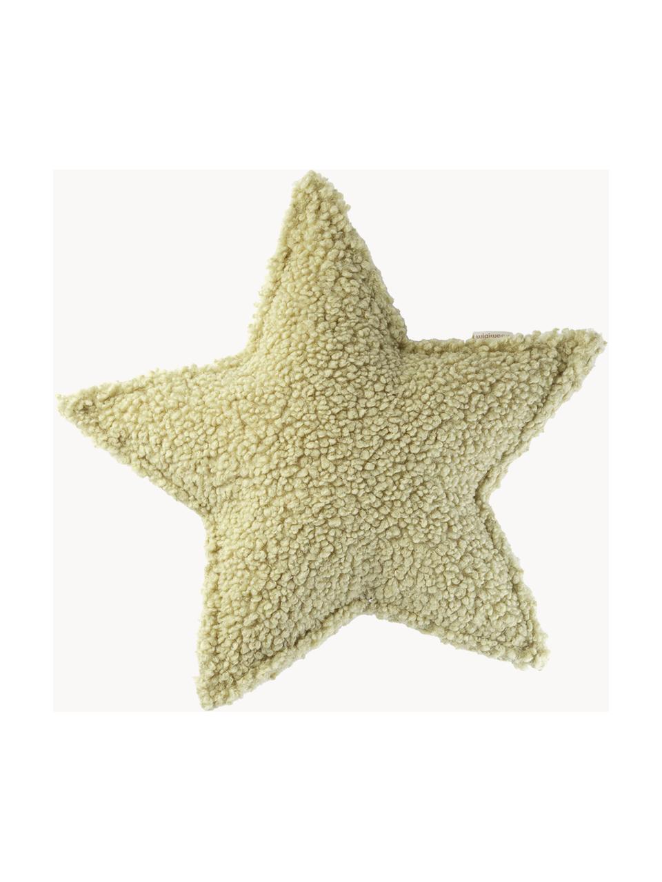 Coussin moelleux en peluche Star, Vert clair, larg. 37 cm x long. 40 cm