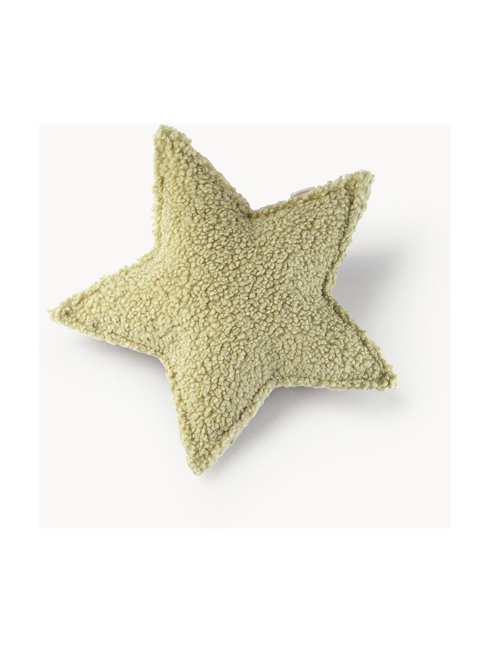 Plyšový vankúš Star, Svetlozelená, Š 37 x D 40 cm