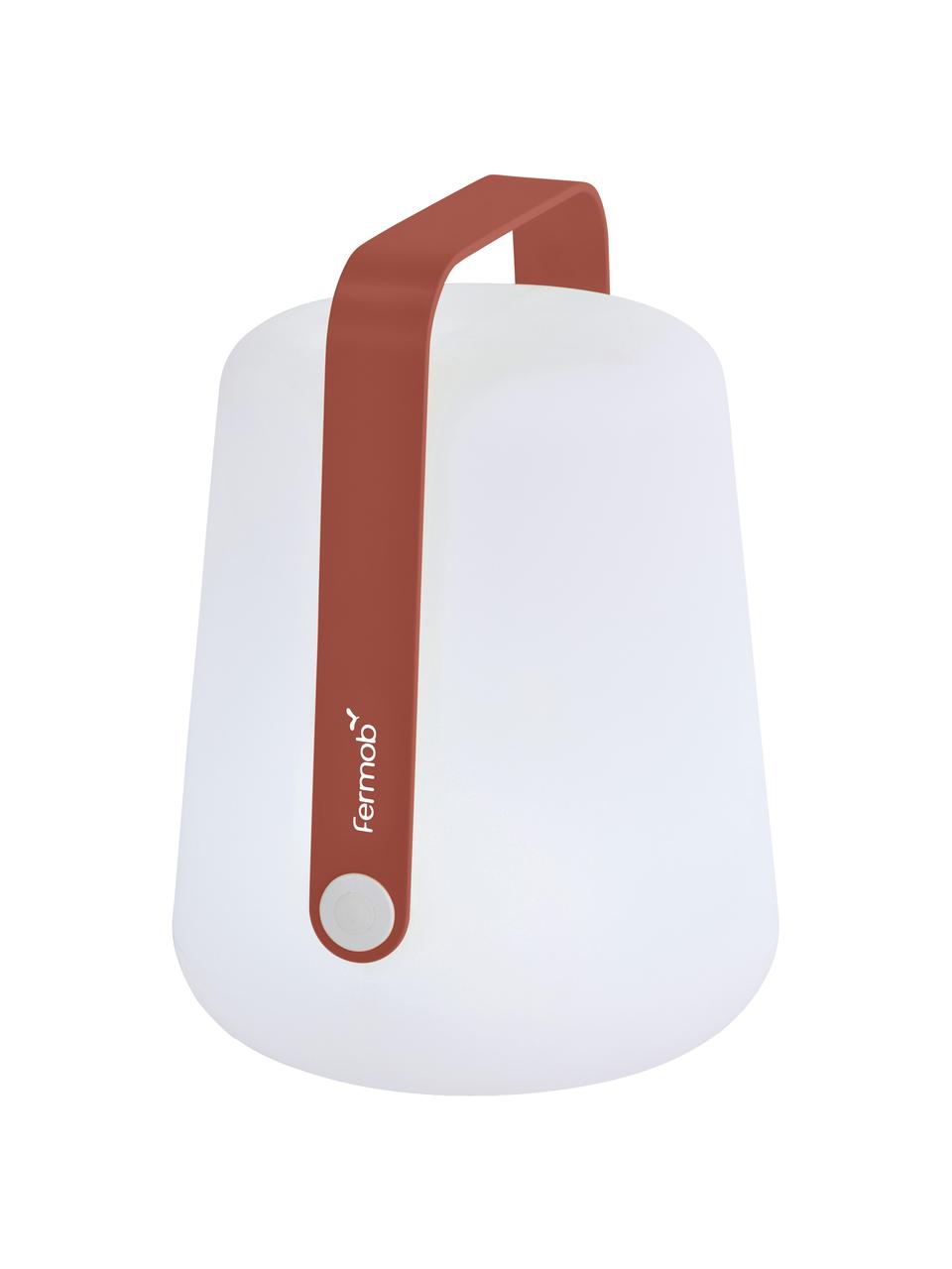 Mobiele dimbare LED tafellamp Balad, Lampenkap: polyethyleen, Wit, okerrood, Ø 19 x H 25 cm