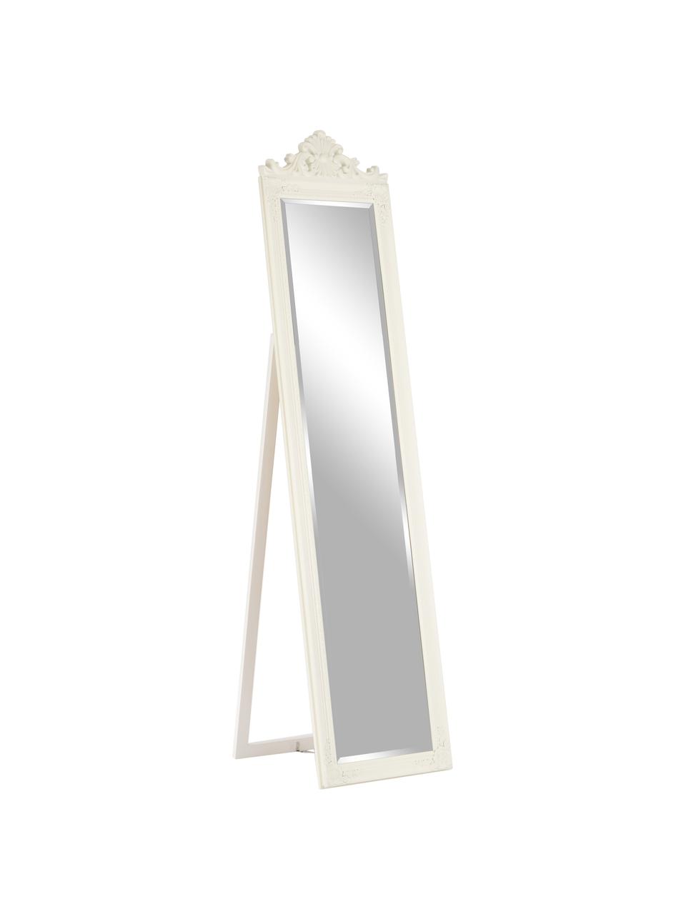 Miroir sur pied avec cadre en bois Lambeth, Blanc