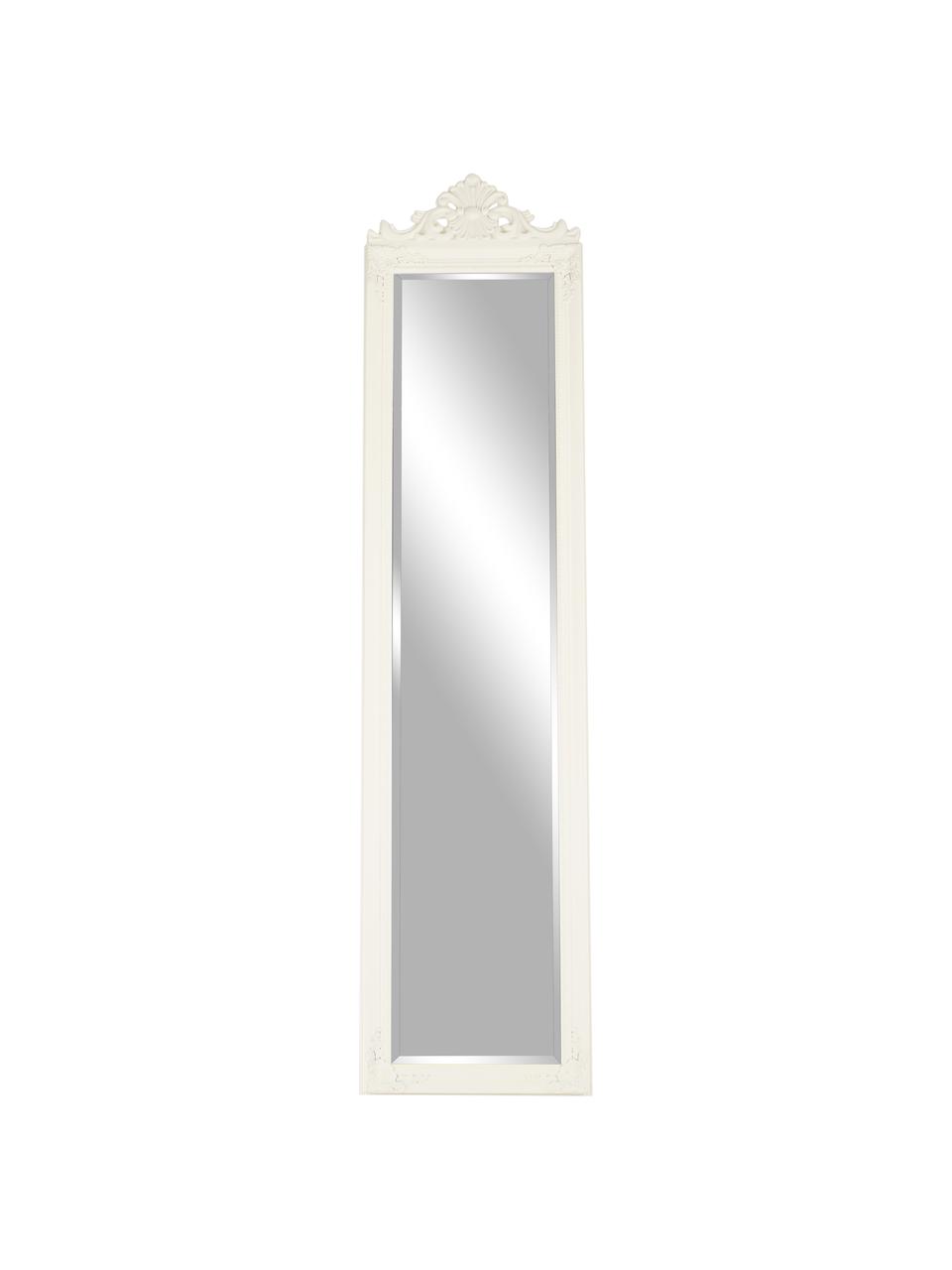 Specchio da terra con cornice in legno Lambeth, Cornice: legno di paulownia, polir, Superficie dello specchio: lastra di vetro, Bianco, Larg. 46 x Alt. 179 cm