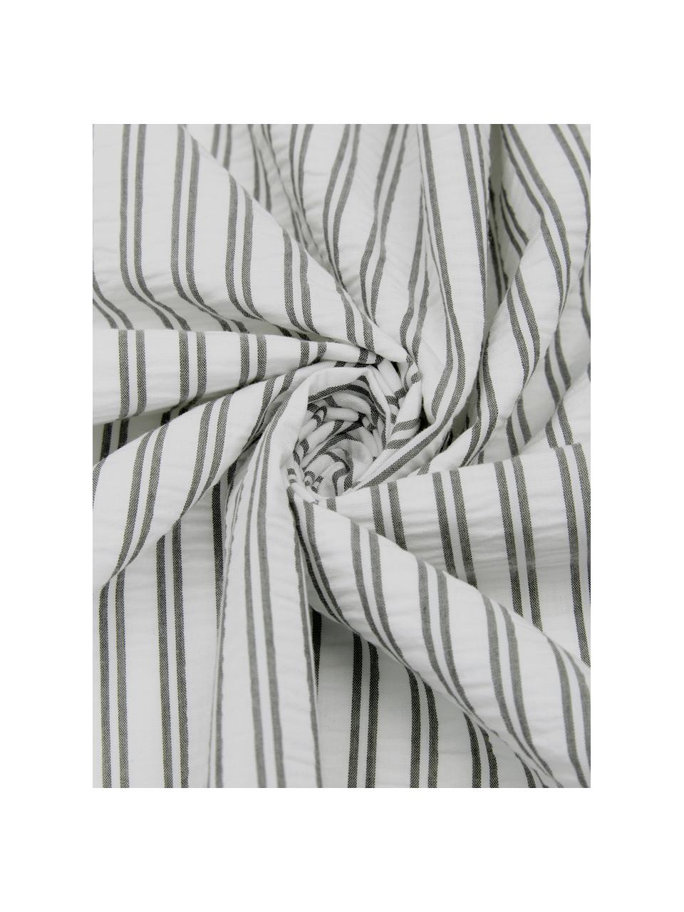 Seersucker dekbedovertrek Marseille, Weeftechniek: Seersucker Draaddichtheid, Groengrijs, wit, 140 x 200 cm + 1 kussenhoes 60 x 70 cm