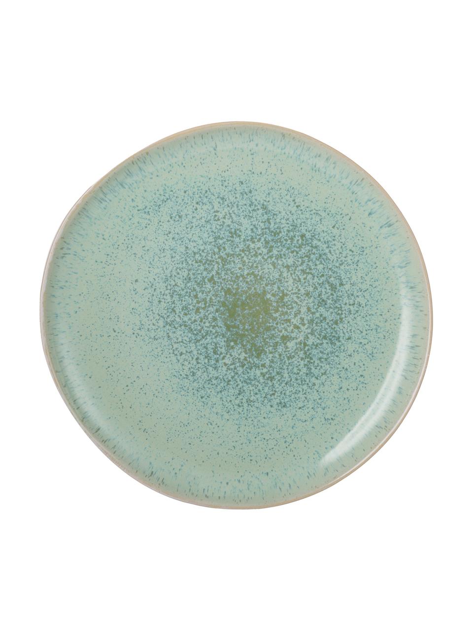 Plato llano artesanal Areia, Gres, Menta, blanco crudo, beige, Ø 28 cm