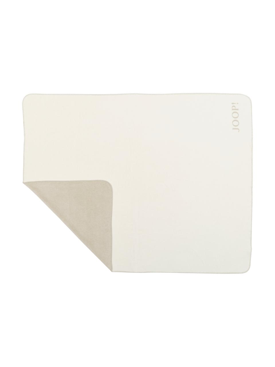 Weiche Fleecedecke Uni Doubleface in Creme/Beige, 58% Baumwolle, 35% Polyacryl, 7% Polyester, Beige, Cremefarben, B 150 x L 200 cm