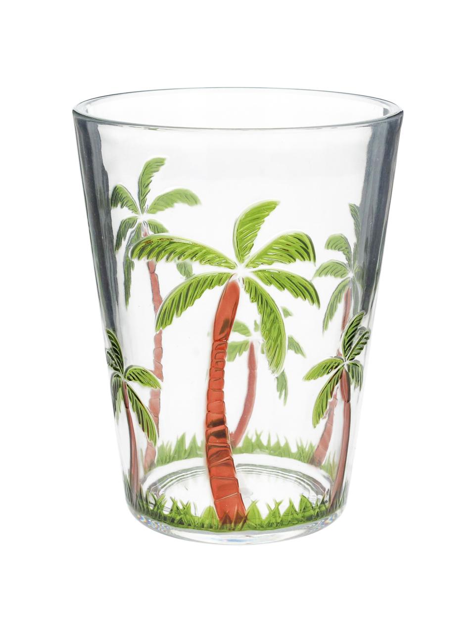 Vaso acrílico Gabrielle, Acrílico, Transparente, verde, marrón, Ø 9 x Al 12 cm