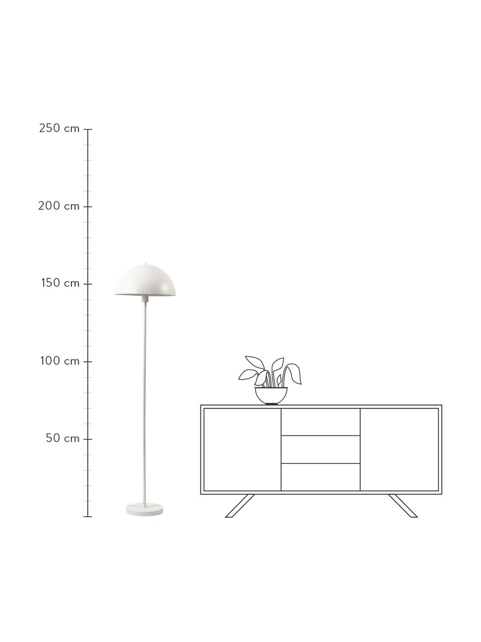 Lámpara de pie Matilda, Pantalla: metal con pintura en polv, Cable: cubierto en tela, Blanco, Ø 40 x Al 164 cm