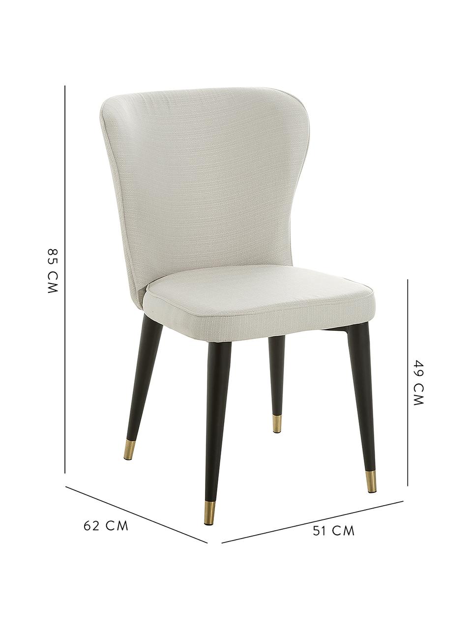 Chaise rembourrée classique Cleo, Tissu blanc crème