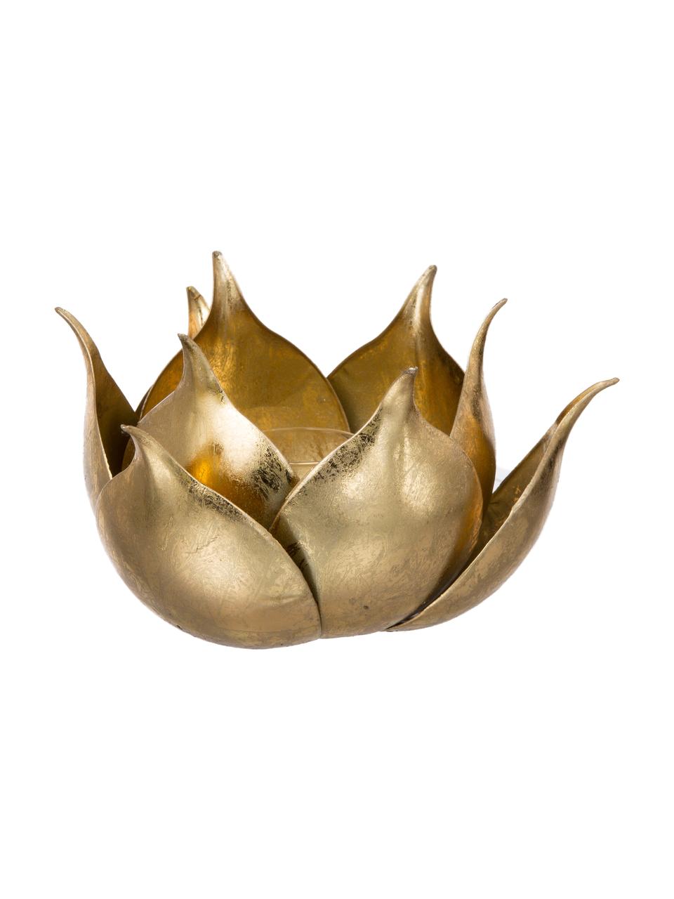 Świecznik na tealighty Conla, Metal powlekany, Odcienie złotego, Ø 20 x W 11 cm