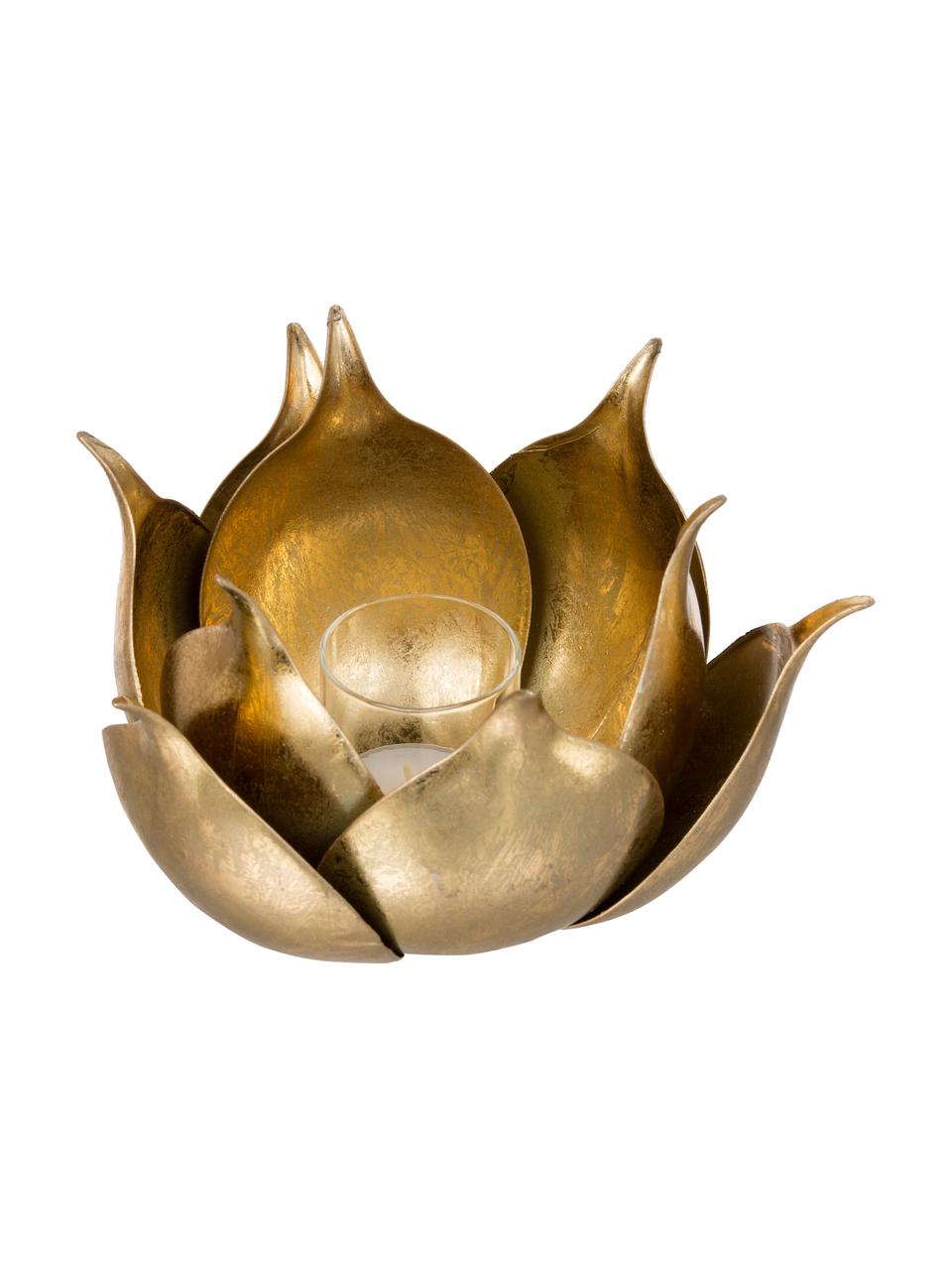 Świecznik na tealighty Conla, Metal powlekany, Odcienie złotego, Ø 20 x W 11 cm
