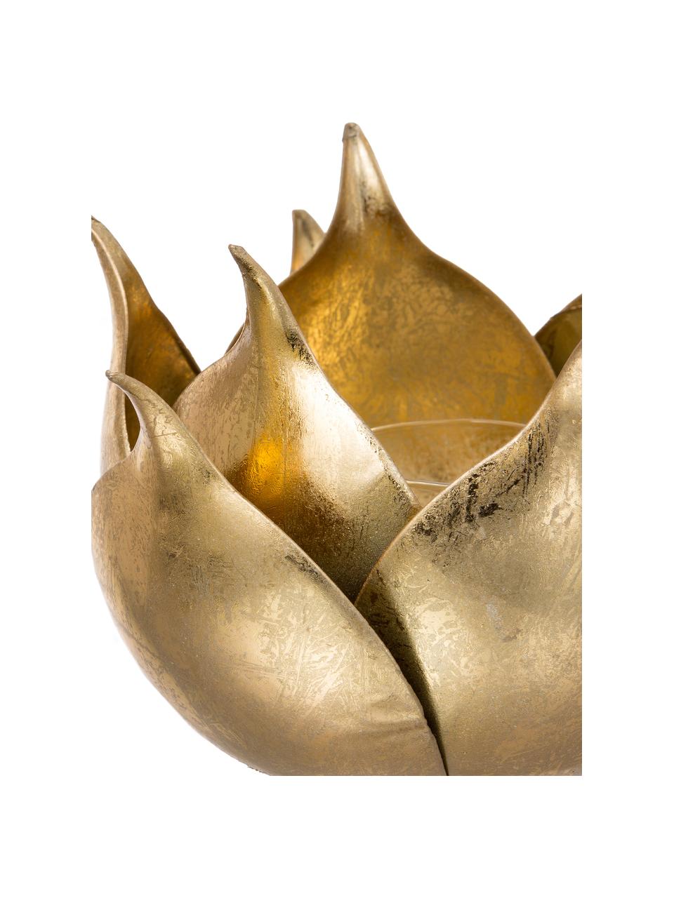 Portacandela di design Conla, Metallo rivestito, Dorato, Ø 20 x Alt. 11 cm