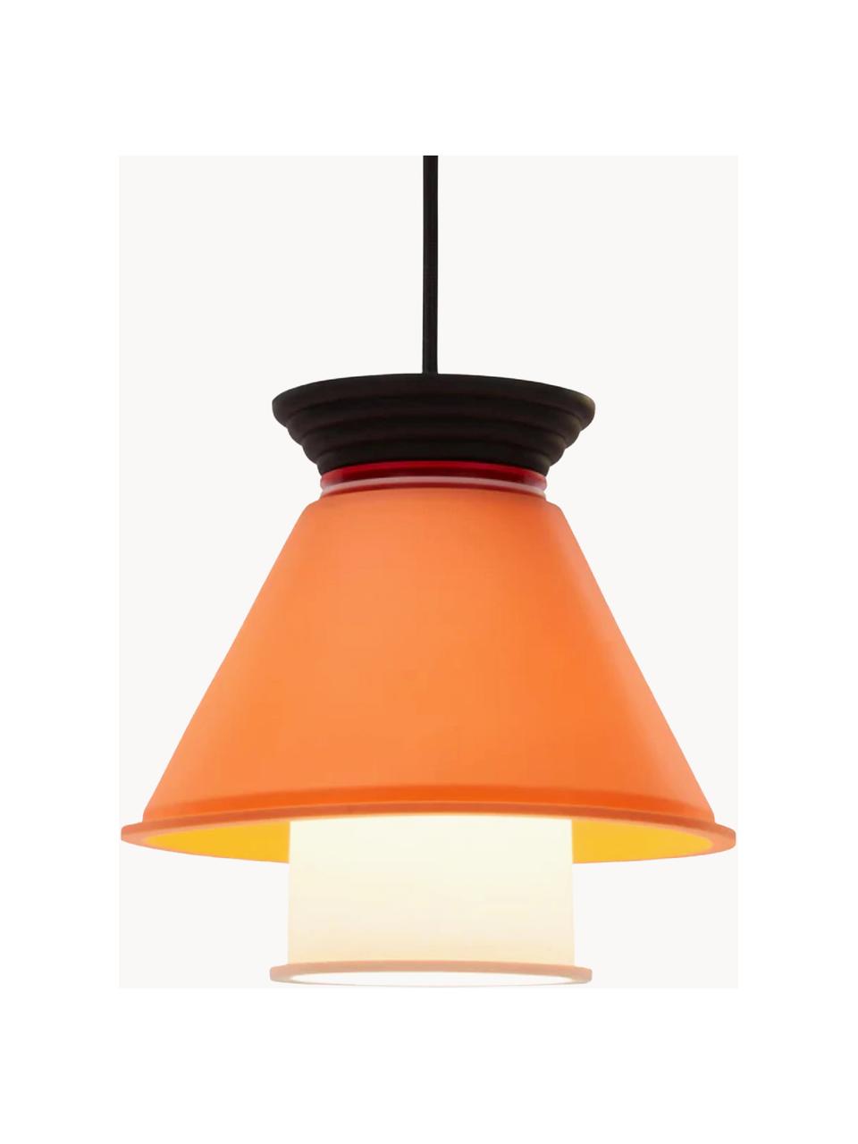 Kleine Pendelleuchte CL2, Lampenschirm: Silikon, Kunststoff, Orange, Schwarz, Weiß, Ø 21 x H 20 cm
