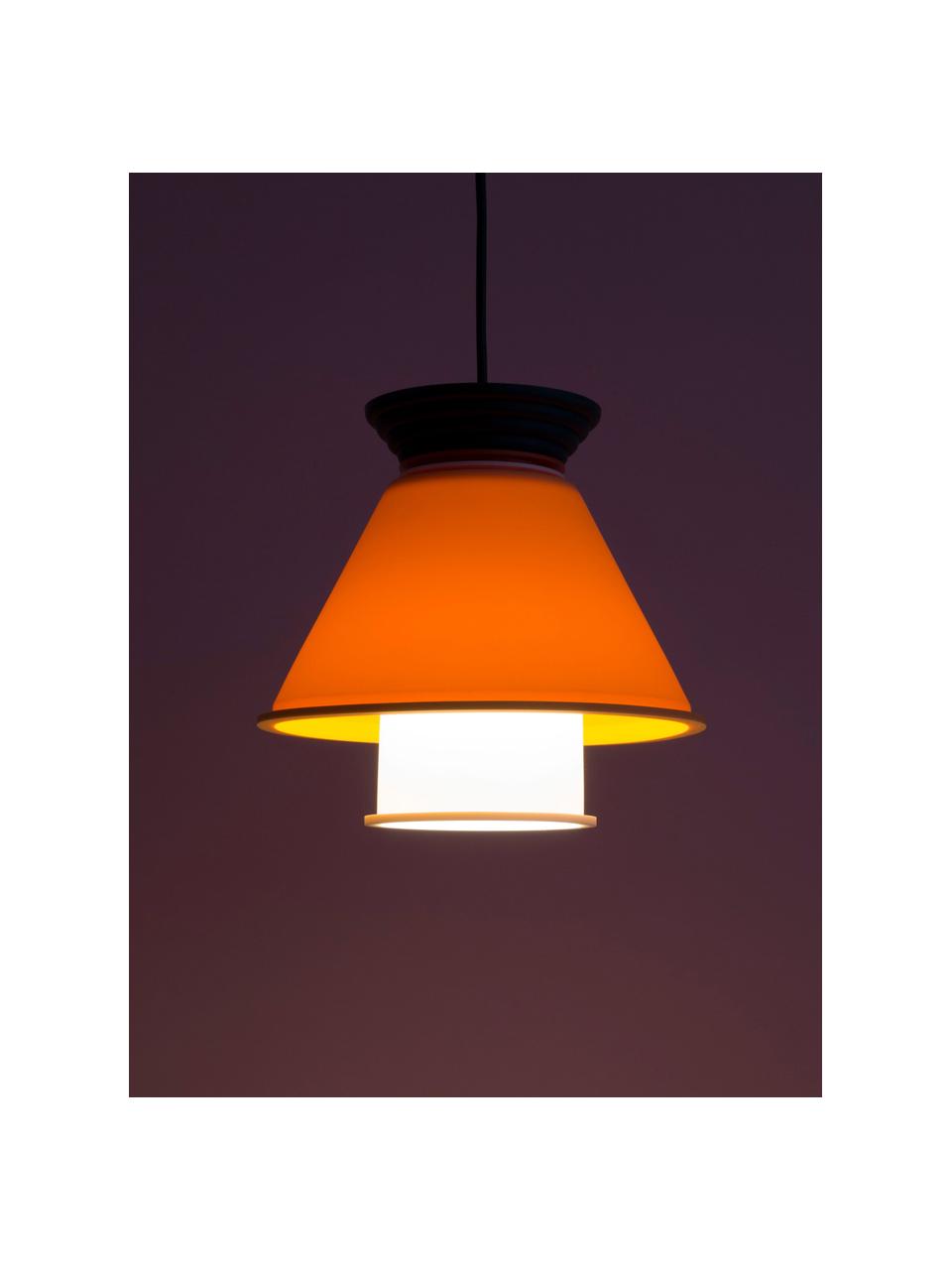 Kleine Pendelleuchte CL2, Lampenschirm: Silikon, Kunststoff, Orange, Schwarz, Weiß, Ø 21 x H 20 cm