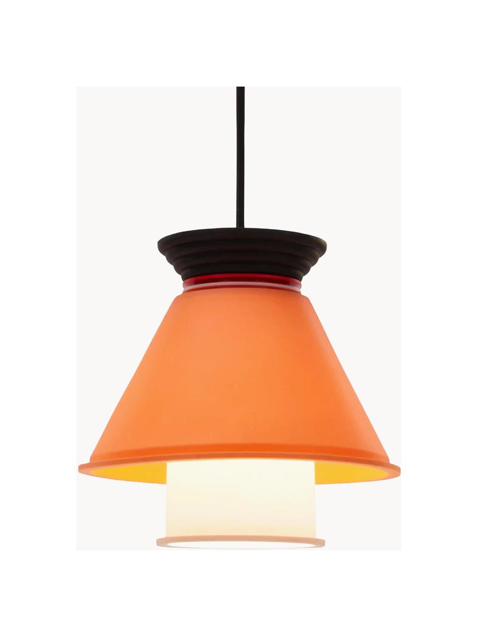 Lámpara de techo pequeña CL2, Pantalla: silicona, plástico, Cable: plástico, Naranja, negro, blanco, Ø 21 x Al 20 cm