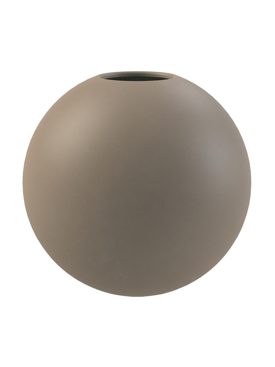 Kleine handgefertigte Kugel-Vase Ball in Braun, Keramik, Taupe, Ø 10 x H 10 cm