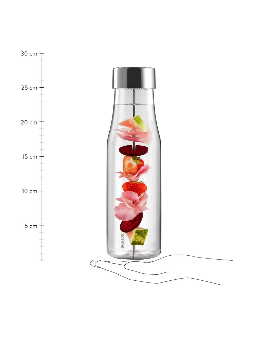 Water Bottiglia vetro acqua decorata coperchio acciaio 1 litro 