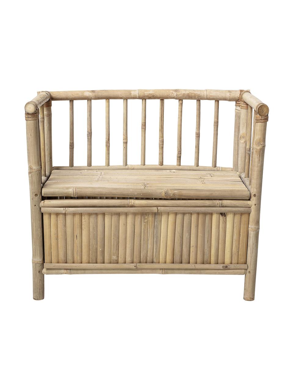 Banc avec rangement bambou Samin, Bambou, Brun clair, larg. 82 x haut. 71 cm