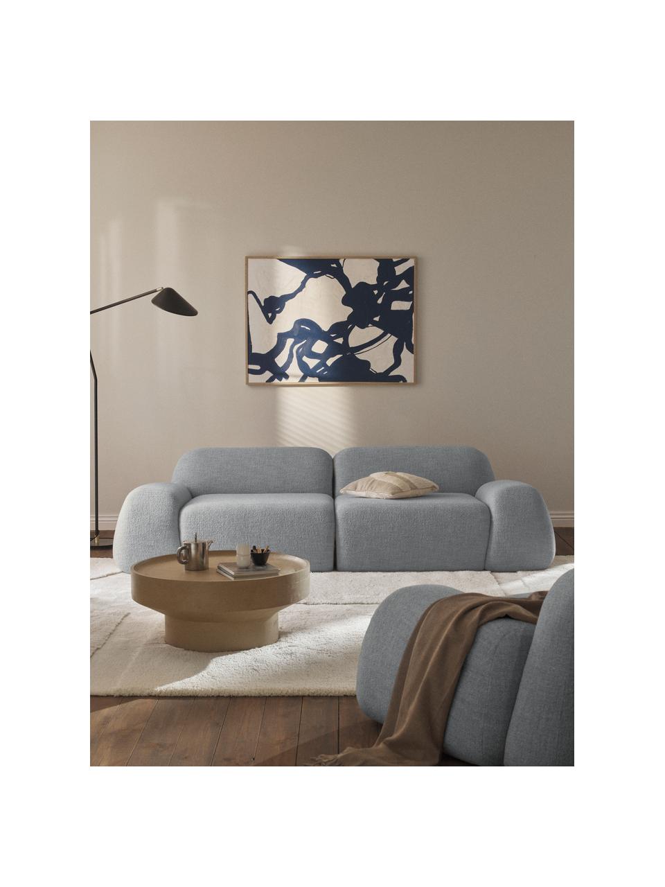 Modulares Sofa Wolke (3-Sitzer) aus Bouclé, Bezug: Bouclé (96 % Polyester, 4, Füße: Kunststoff Dieses Produkt, Bouclé Hellblau, B 256 x T 118 cm