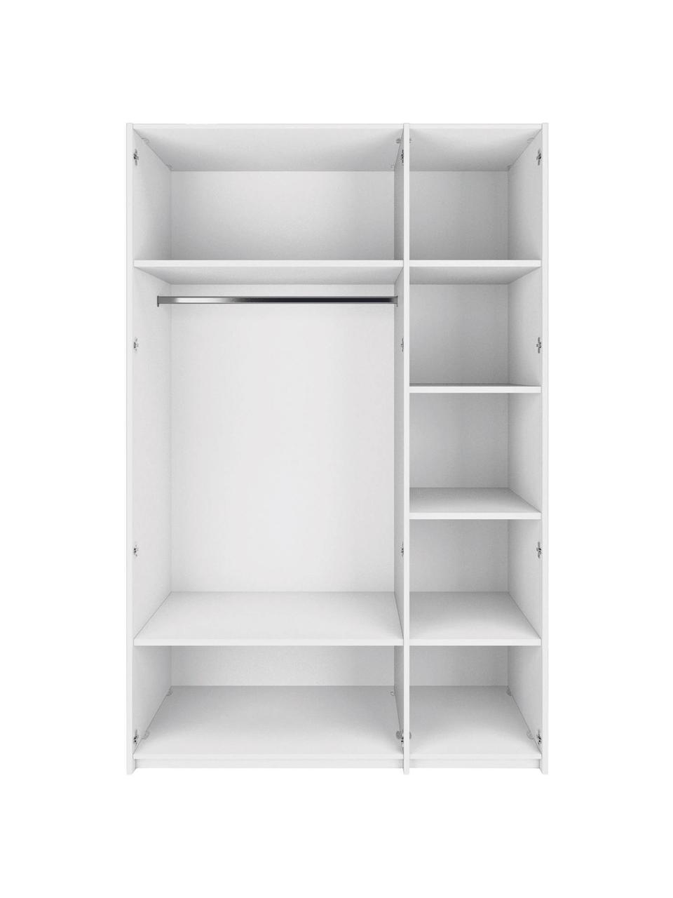 Drehtürenschrank Madison 3-türig mit Spiegeltür, inkl. Montageservice, Korpus: Holzwerkstoffplatten, lac, Weiss, Mit Spiegeltür, B 152 x H 230 cm