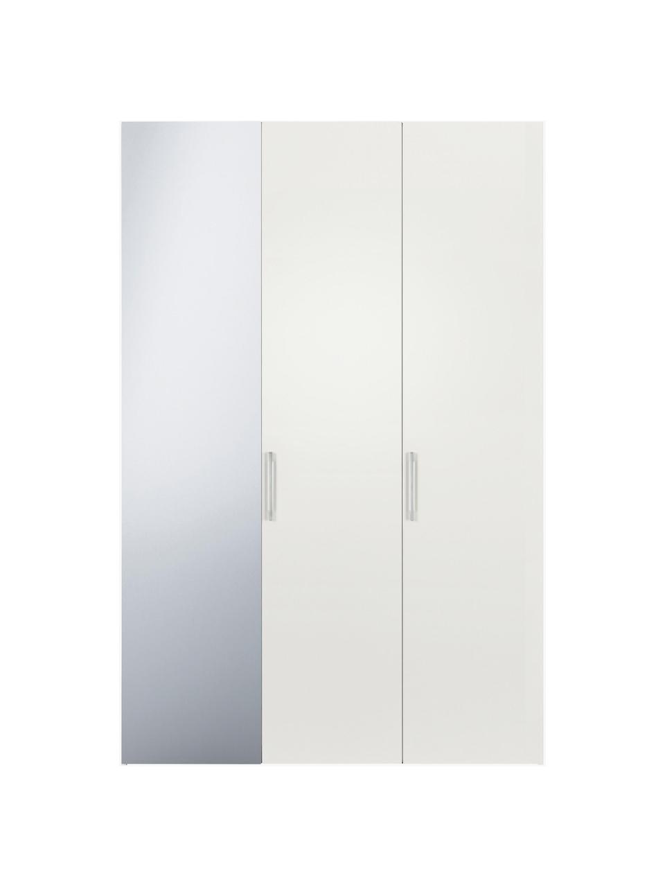 Draaideurkast Madison 3-deurs met spiegeldeur, inclusief montageservice, Frame: panelen op houtbasis, gel, Wit, met spiegeldeur, B 152 x H 230 cm