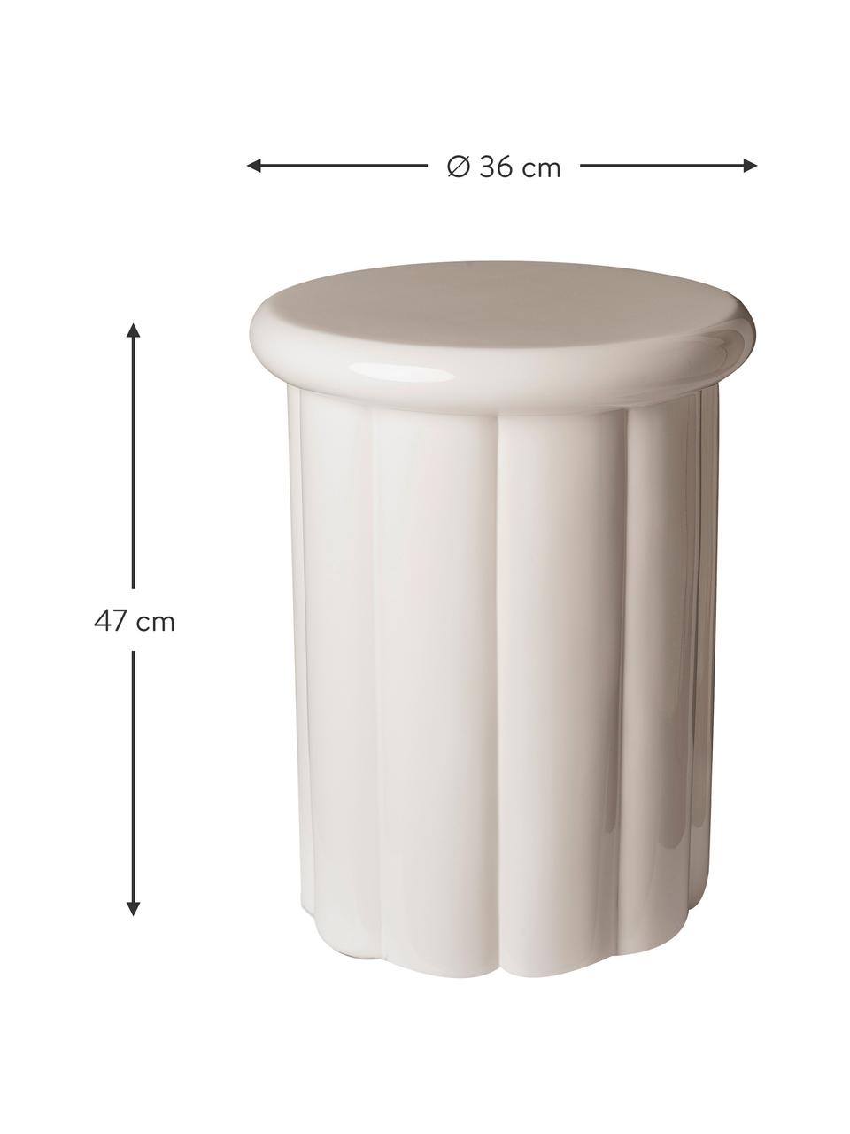Tavolino rotondo Roman, Plastica laccata, Beige chiaro, Ø 36 x Alt. 47 cm