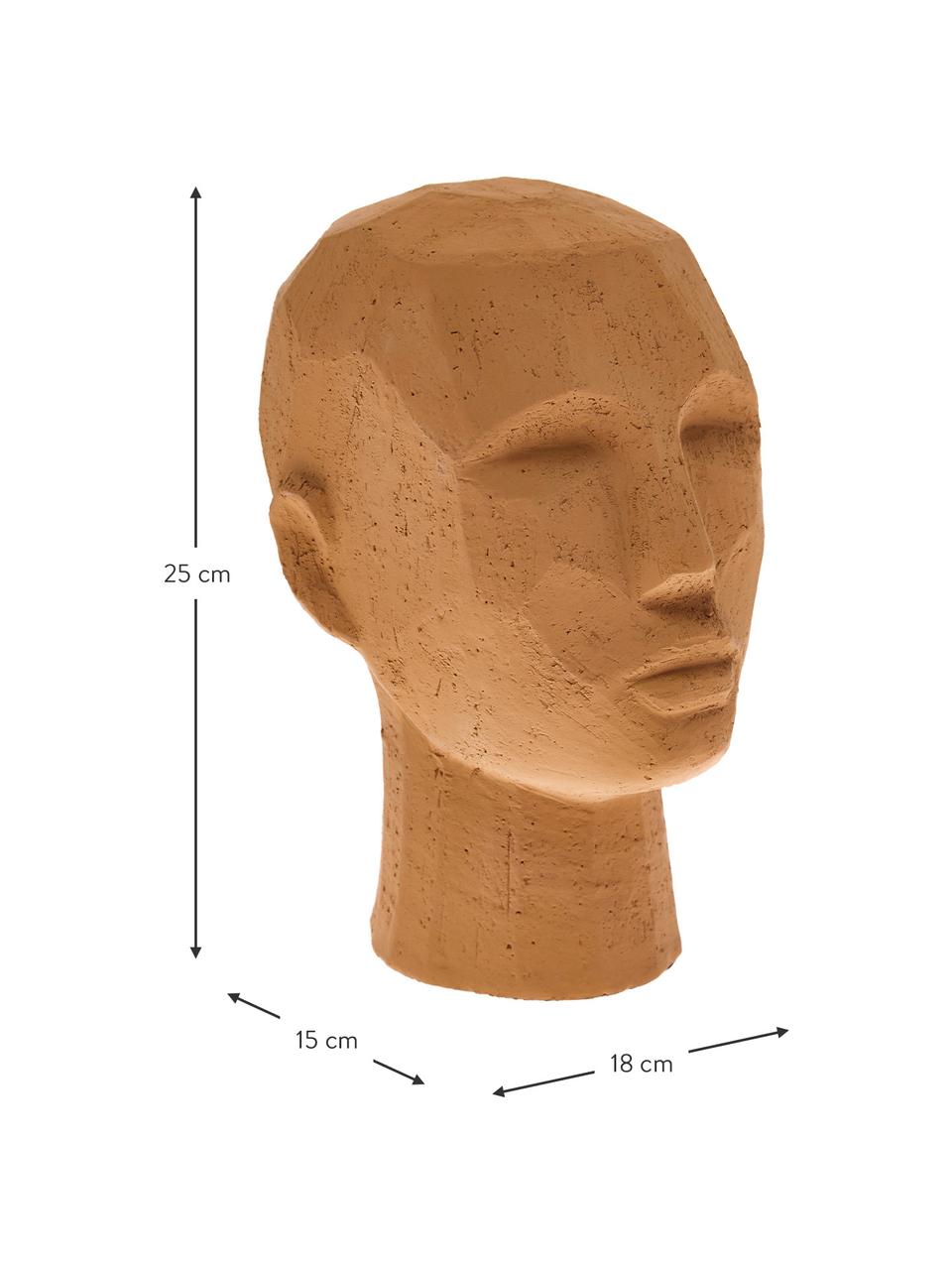 Dekorace Head, Terakota, Terakotová, Š 18 cm, V 25 cm