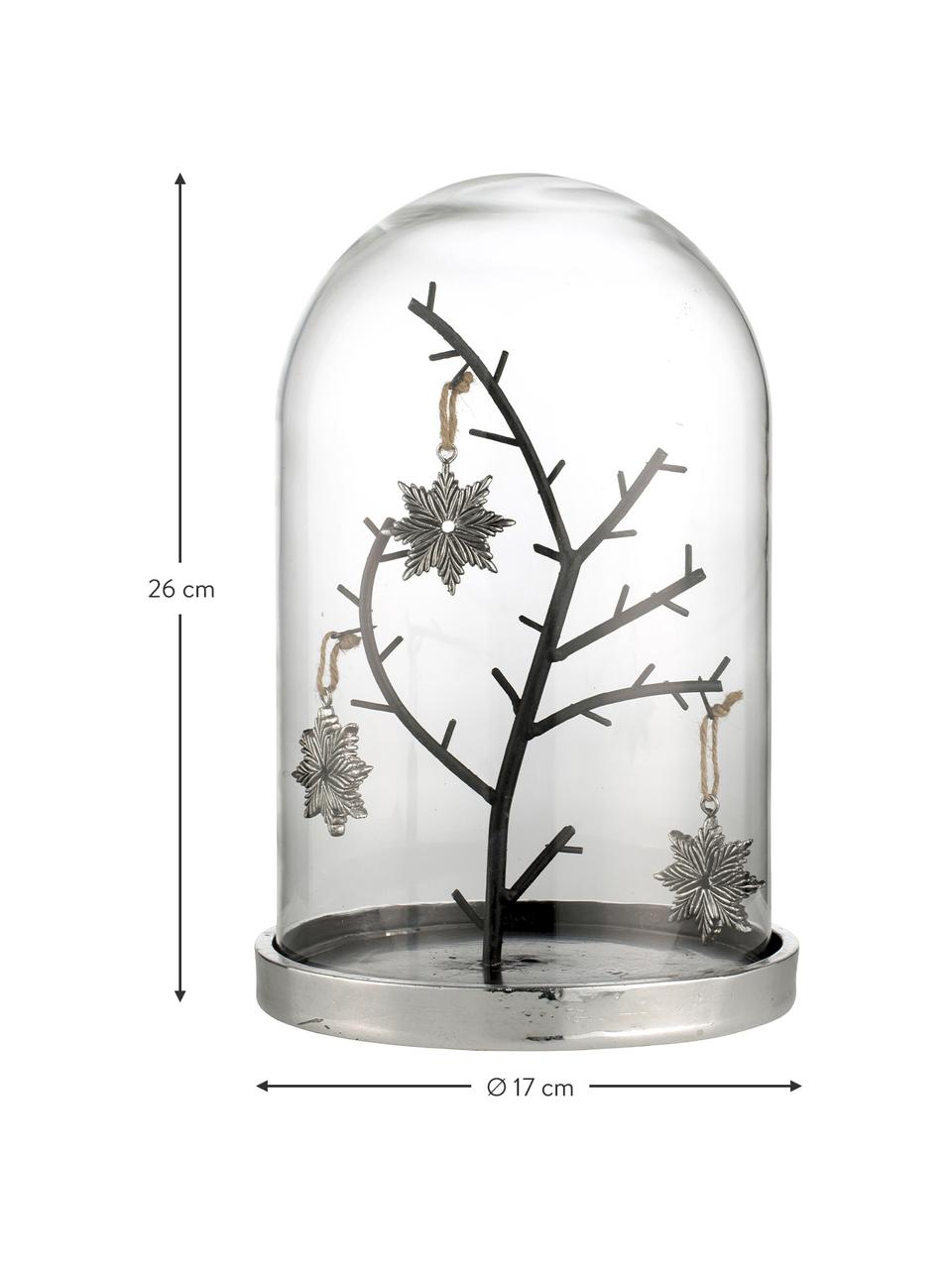 Ručně vyrobená dekorace Bell, v 26 cm, Stříbrná, Ø 17 cm, V 26 cm