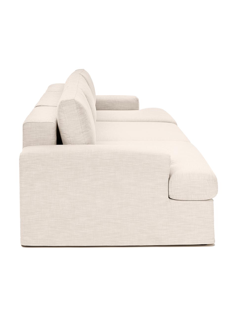 Canapé modulable 3 places Russell, Tissu beige, larg. 309 x haut. 77 cm