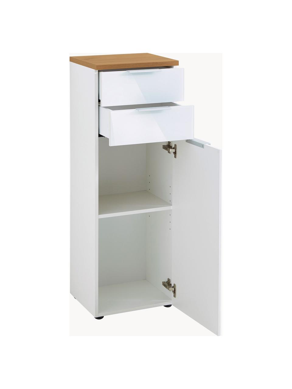 Rangement de salle de bain Julian, larg. 39 cm, Blanc, bois, larg. 39 x haut. 112 cm