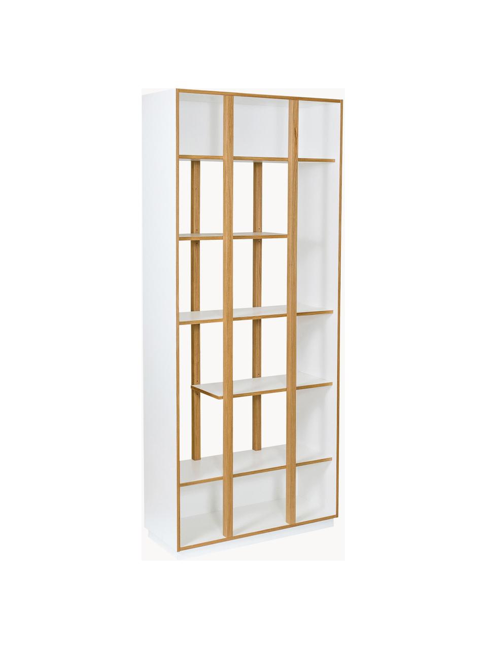 Étagère en bois  de chêne Newbuy, Blanc, bois de chêne, larg. 90 x haut. 210 cm