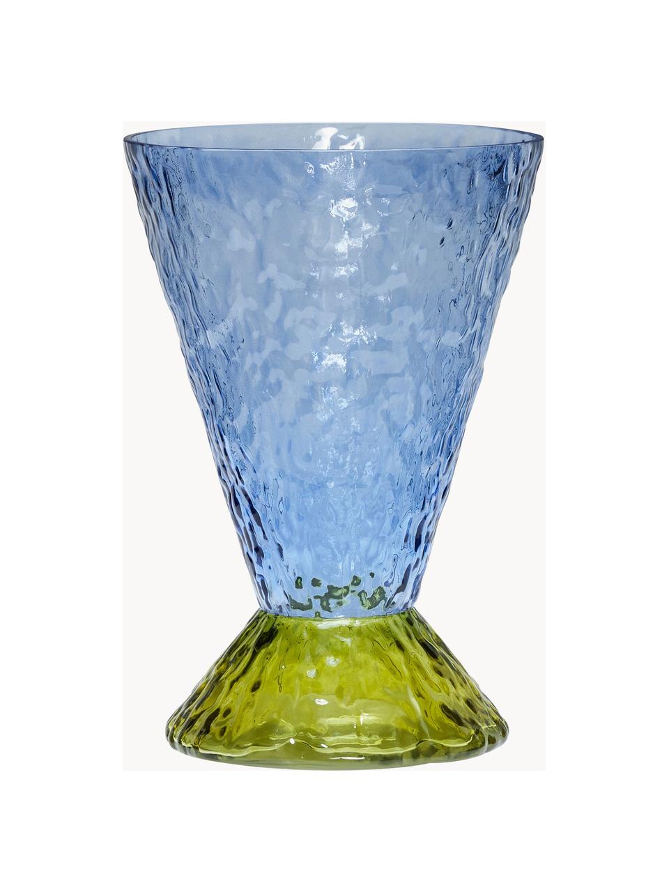 Handgefertigte Vase Abyss, H 29 cm, Glas, Hellblau,  Grün, Ø 20 x H 29 cm