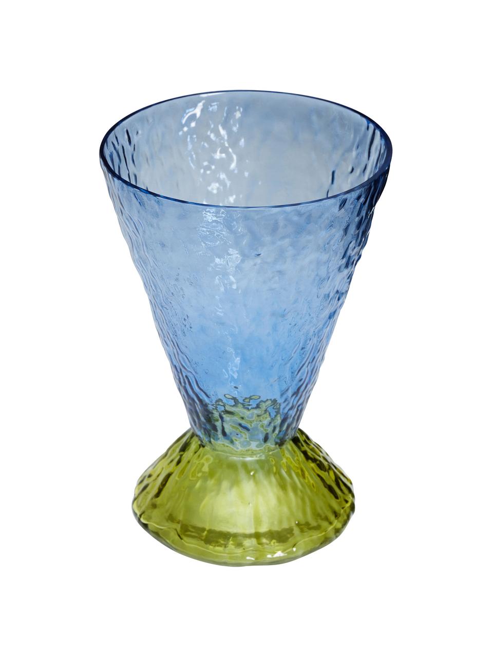 Ručně vyrobená váza Abyss, Sklo, Světle modrá, zelená, Š 20 cm, V 29 cm