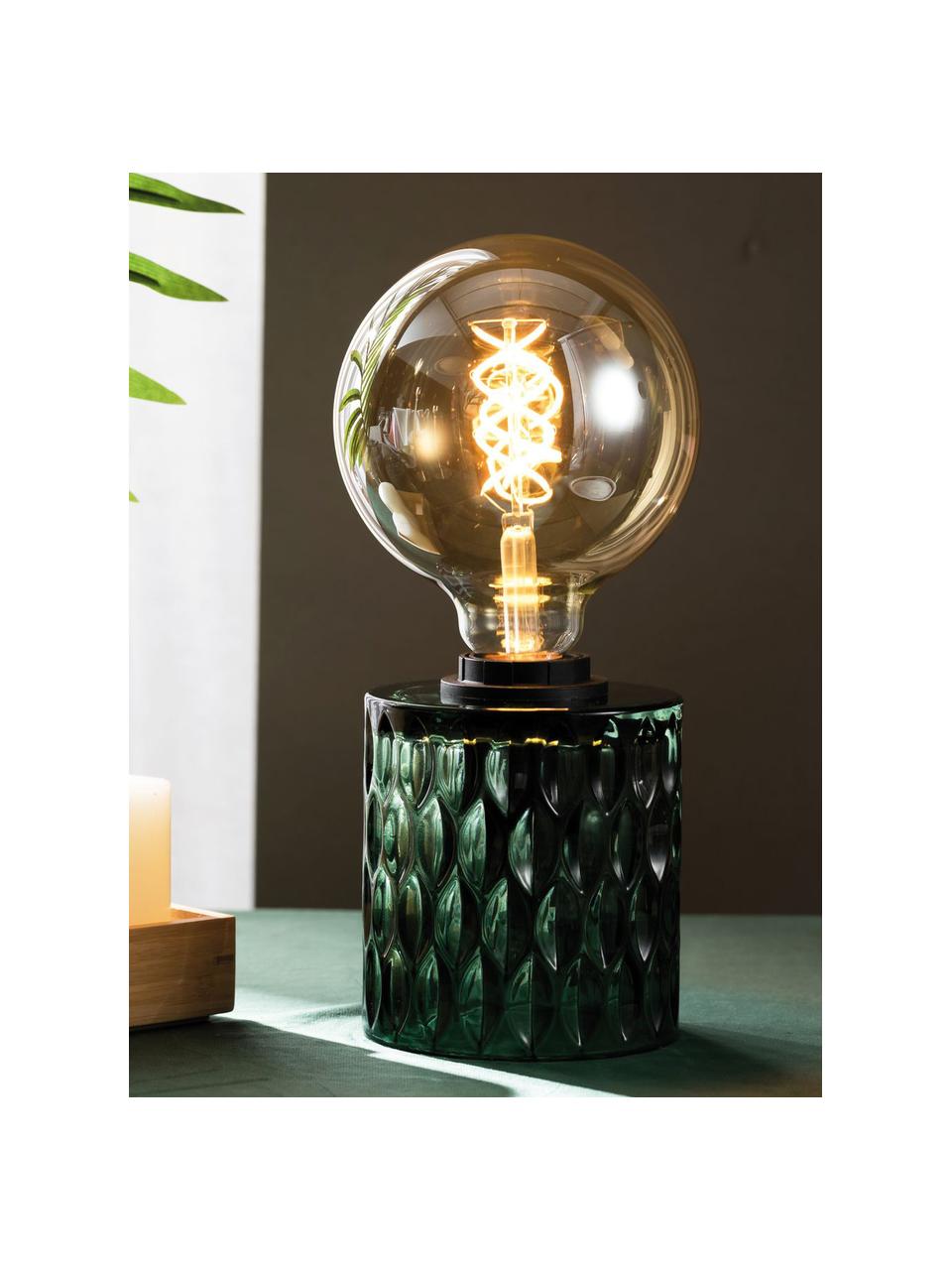 Kleine Tischlampe Crystal Magic aus grünem Glas, Lampenfuß: Glas, Grün, Ø 11 x H 13 cm