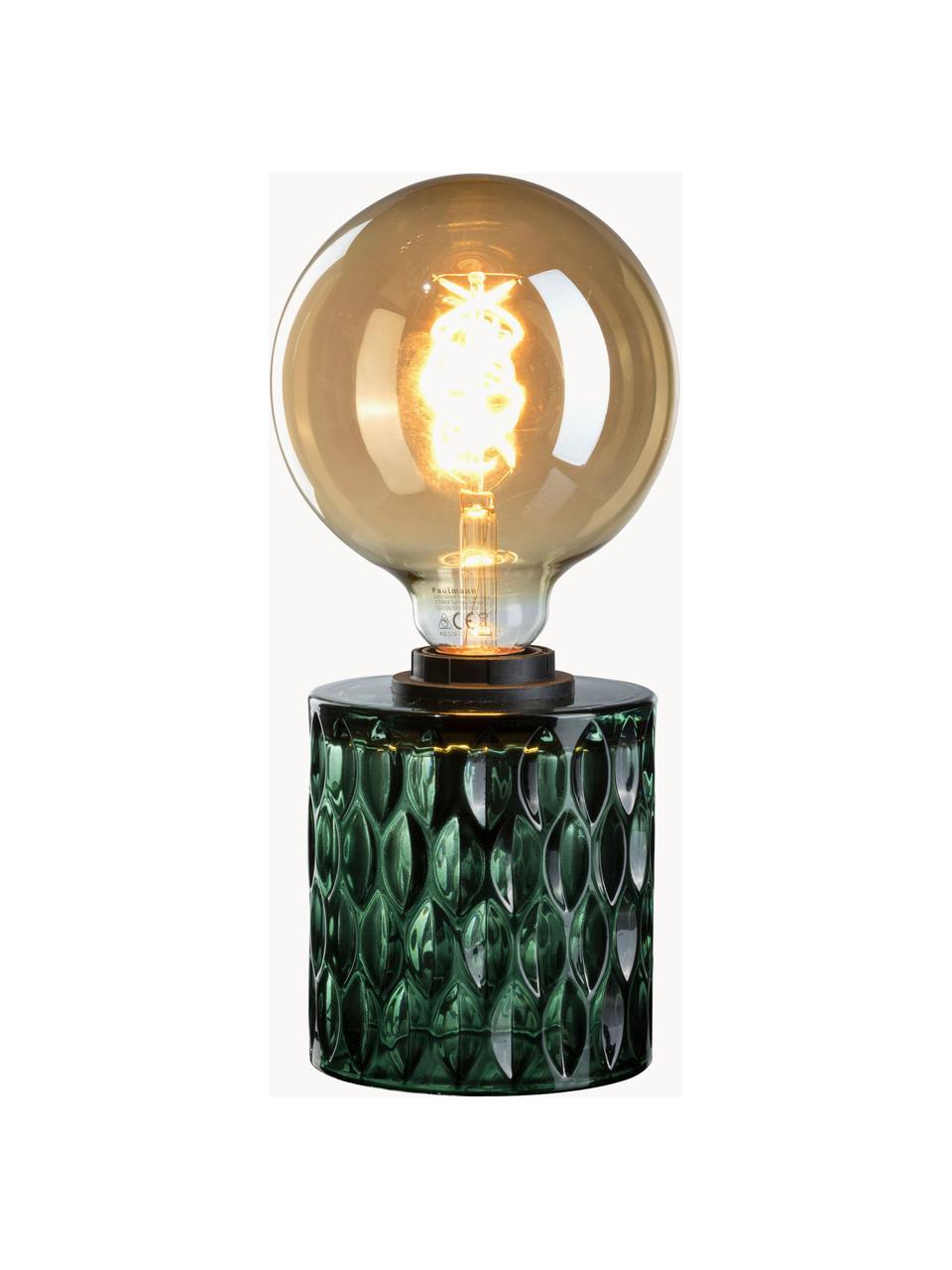 Lampada da tavolo piccola in vetro verde Crystal Magic, Verde, Ø 11 x Alt. 13 cm