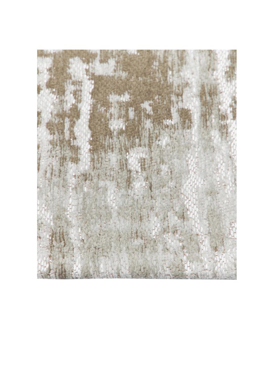Platgeweven katoenen vloerkleed Louisa in zilver/grijs/beige, Bovenzijde: 85% katoen, 15% polyester, Onderzijde: latex, Grijze, beige, zilver, B 80 x L 150 cm (maat XS)