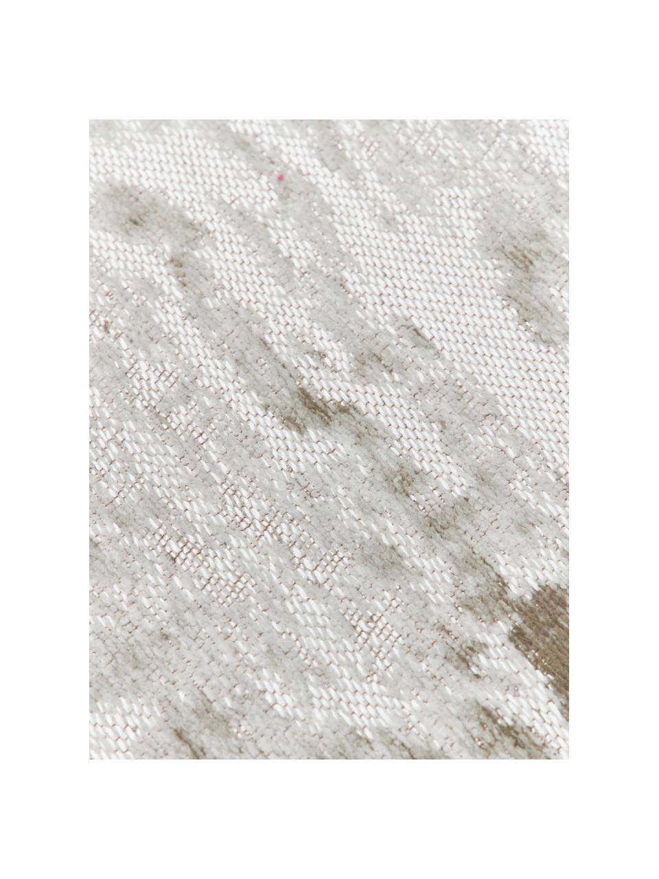 Flachgewebter Baumwollteppich Louisa in Silber/Grau/Beige, Flor: 85% Baumwolle, 15% Polyes, Grau, Beige, Silberfarben, B 80 x L 150 cm (Größe XS)