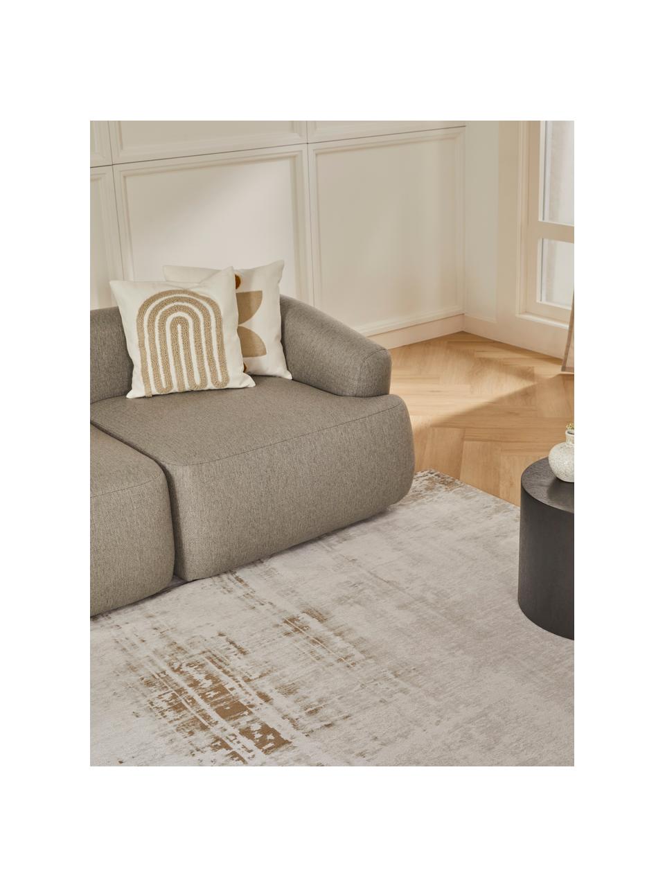 Tapis en coton tissé à plat argent/gris/beige Louisa, Tons gris, argenté, larg. 80 x long. 150 cm (taille XS)