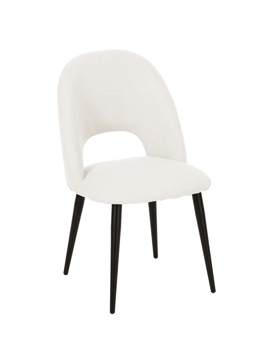 Polstrovaná židle z tkané látky Rachel, Krémově bílá, Š 53 cm, H 57 cm