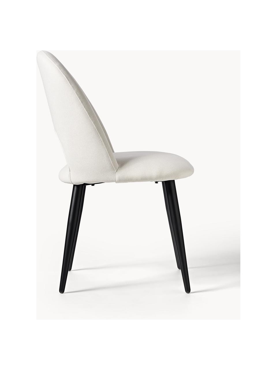 Gestoffeerde stoel Rachel uit geweven stof, Bekleding: 100% polyester Met 40.000, Poten: gepoedercoat metaal, Geweven stof crèmewit, B 53  x D 57 cm