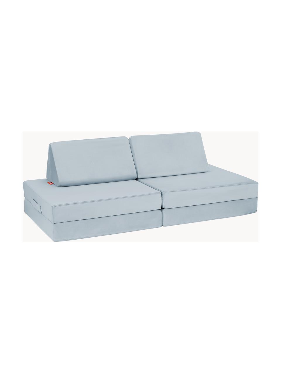 Modulares Kinder-Spielsofa Mila aus Samt, handgefertigt, Bezug: Samt (100 % Polyester) De, Samt Hellblau, B 168 x T 84 cm