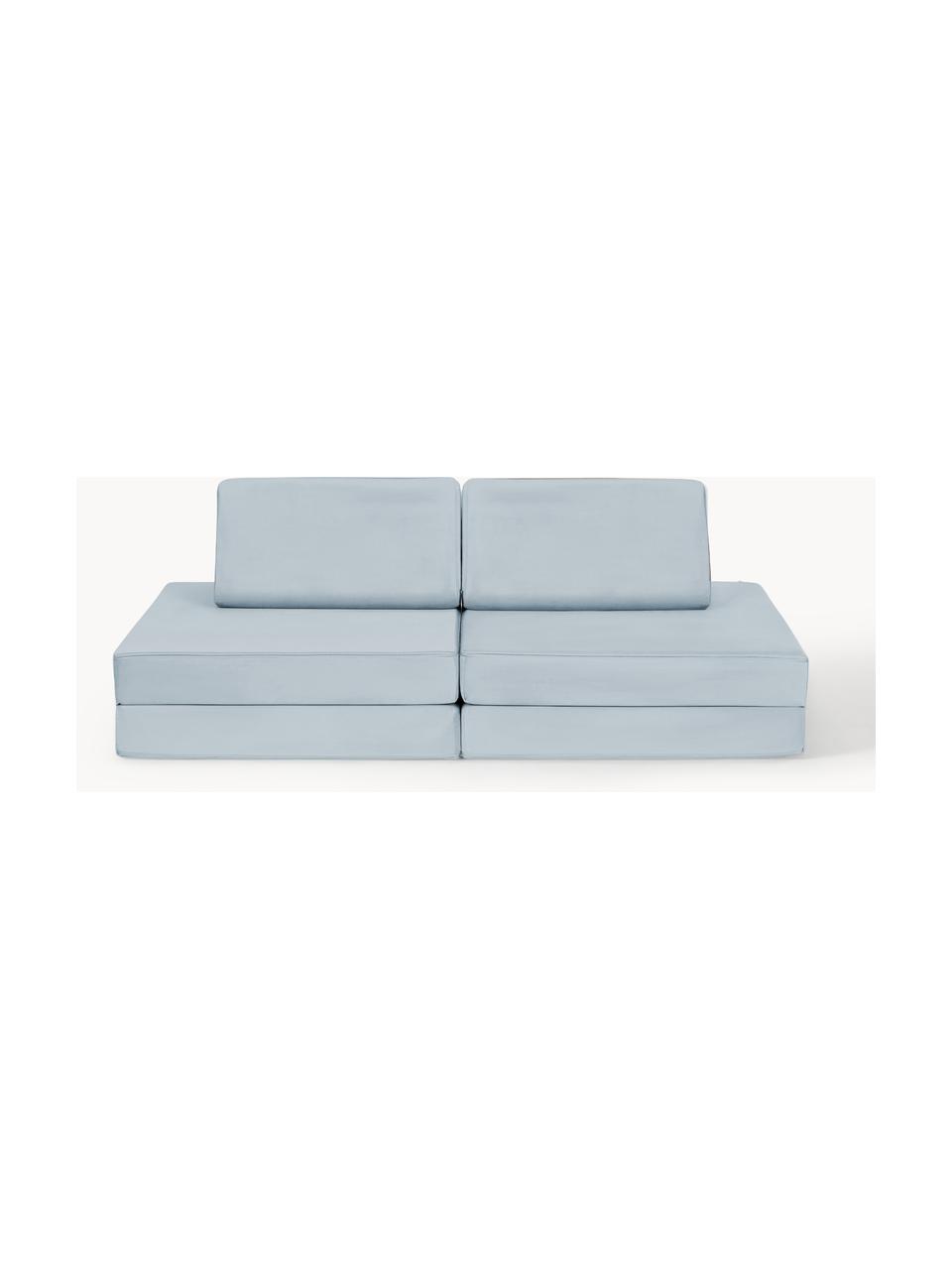 Modulares Kinder-Spielsofa Mila aus Samt, handgefertigt, Bezug: Samt (100 % Polyester) De, Samt Hellblau, B 168 x T 84 cm