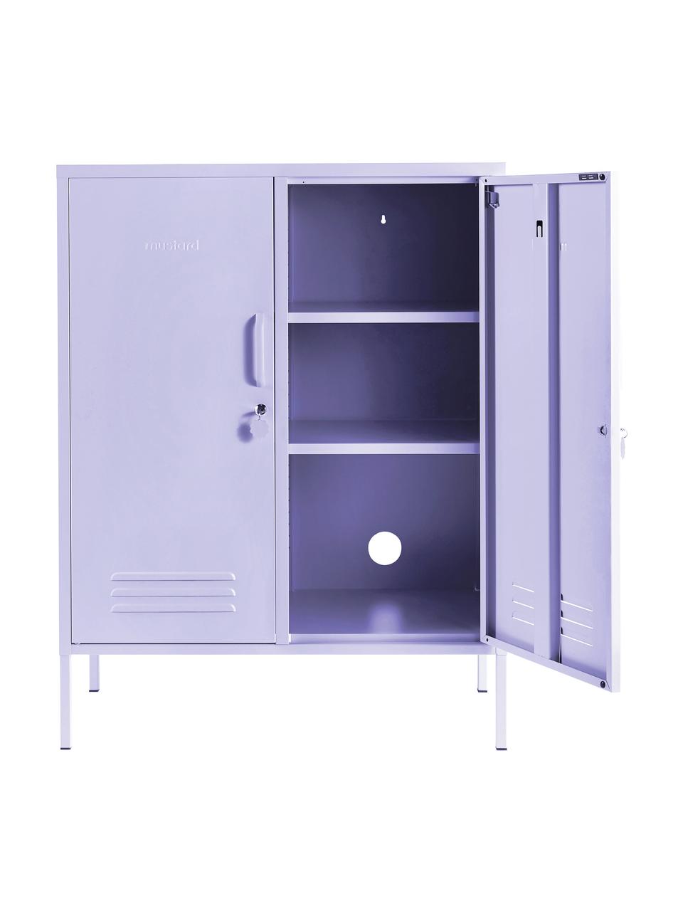 Chiffonnier de metal Midi, Acero con pintura en polvo, Lila claro, An 85 x Al 111 cm