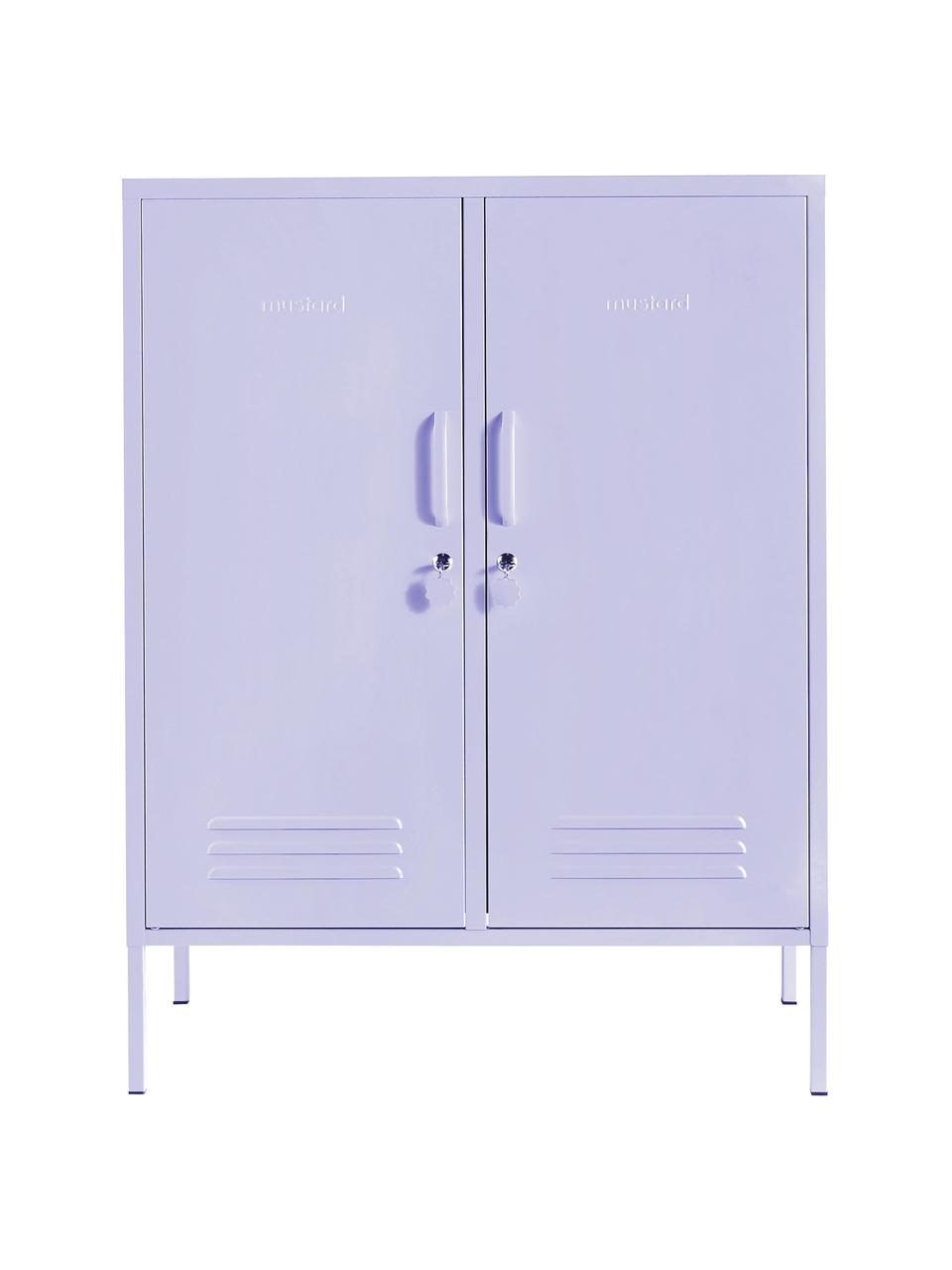 Chiffonnier de metal Midi, Acero con pintura en polvo, Lila claro, An 85 x Al 111 cm