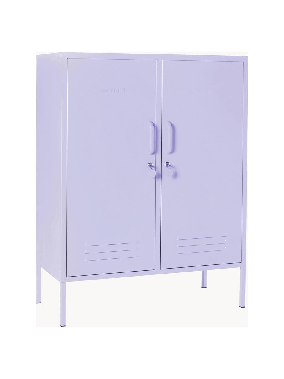 Chiffonnier de metal Midi, Acero con pintura en polvo, Lila claro, An 85 x Al 111 cm