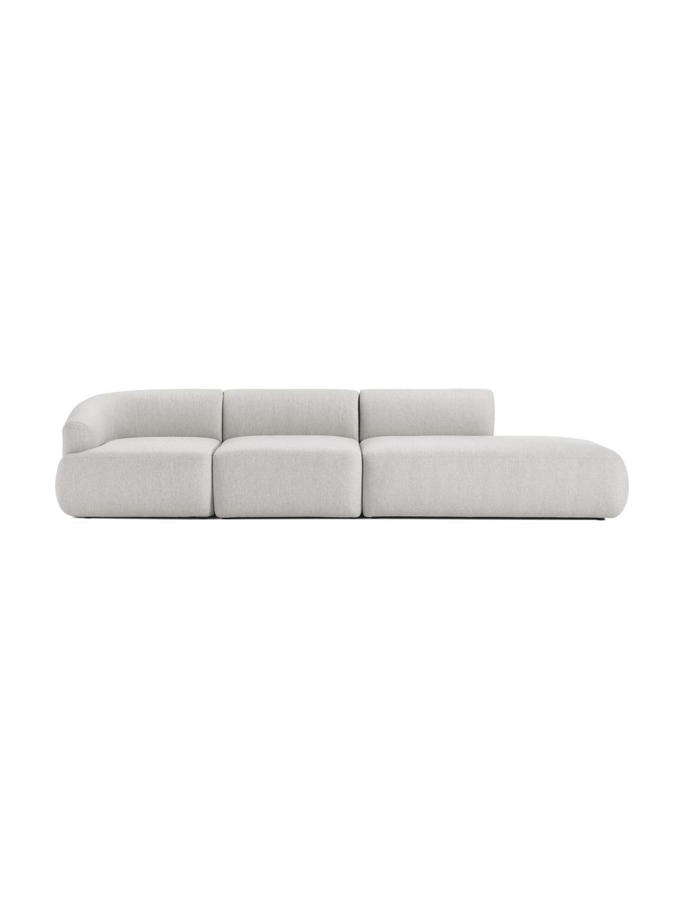 Modulární šezlong Sofia, Světle šedá, Š 340 cm, H 103 cm, opěradlo na levé straně